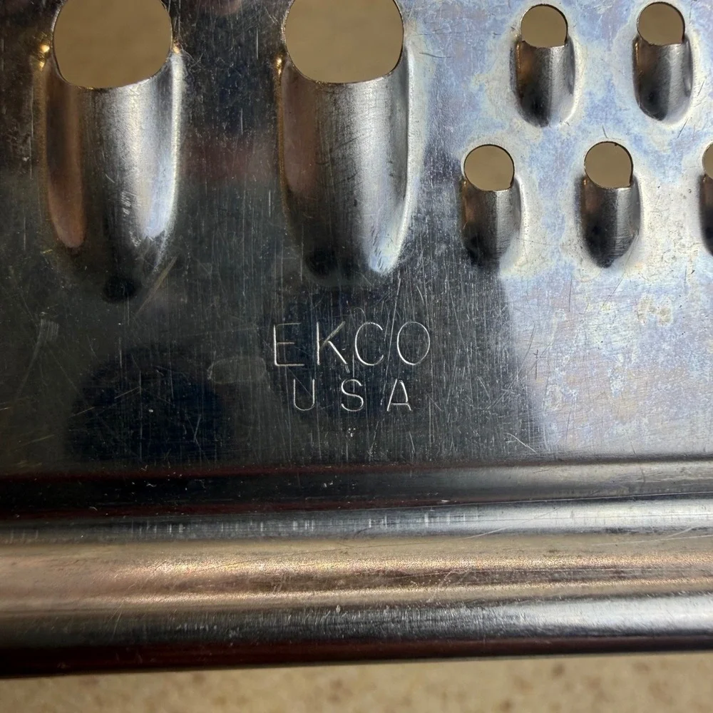 Vintage EKCO USA Stainless Steel Flat Cheese Grater Slicer Multi Surface Tool